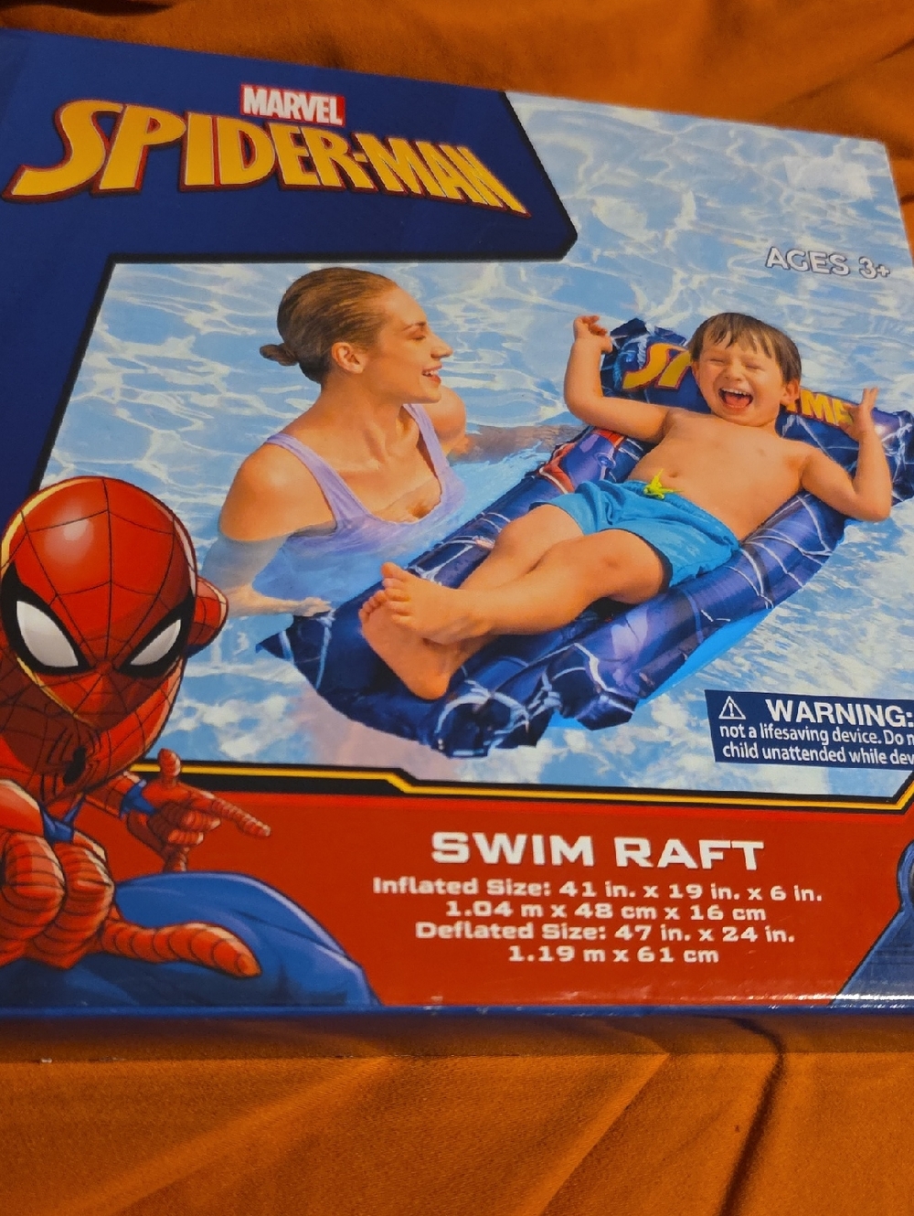 Marvel Spider-Man Inflatable Swim Raft - Blue